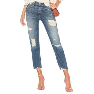 Mother Superior The Sinner Distressed Straight Crop Ankle Leg Jeans